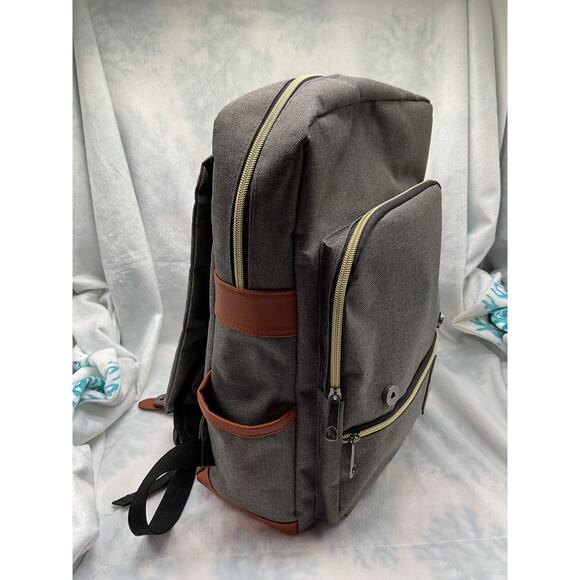 Mancio Slim Laptop Backpack Gray Adult Unisex - Picture 10 of 15